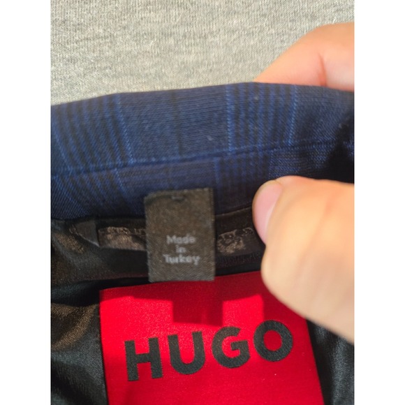 Hugo Boss Suit Jacket Mens 44R Navy Wool Blend Superflex Modern Blazer 2 Button - Picture 8 of 14